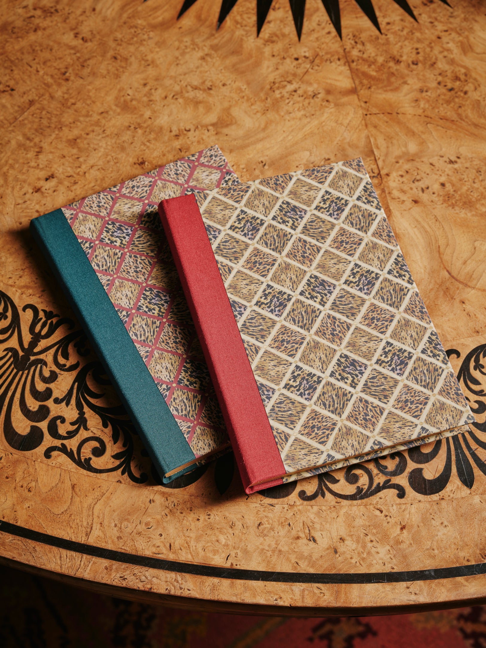 a shot of The Kensington Paperie tortoise trellis notebook product