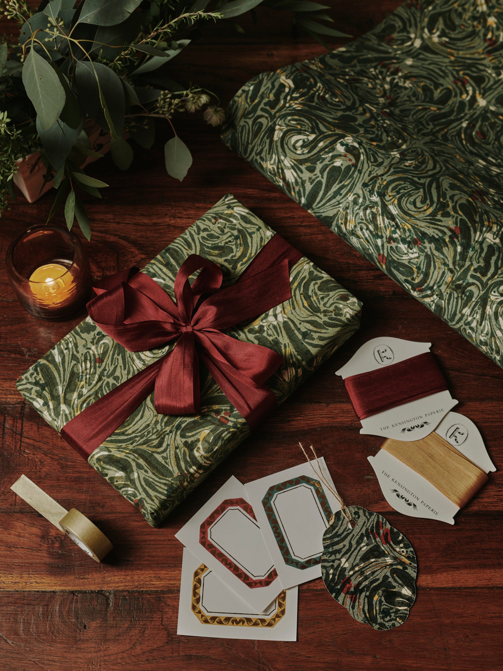 Christmas Wrapping Kit - Marble Emerald