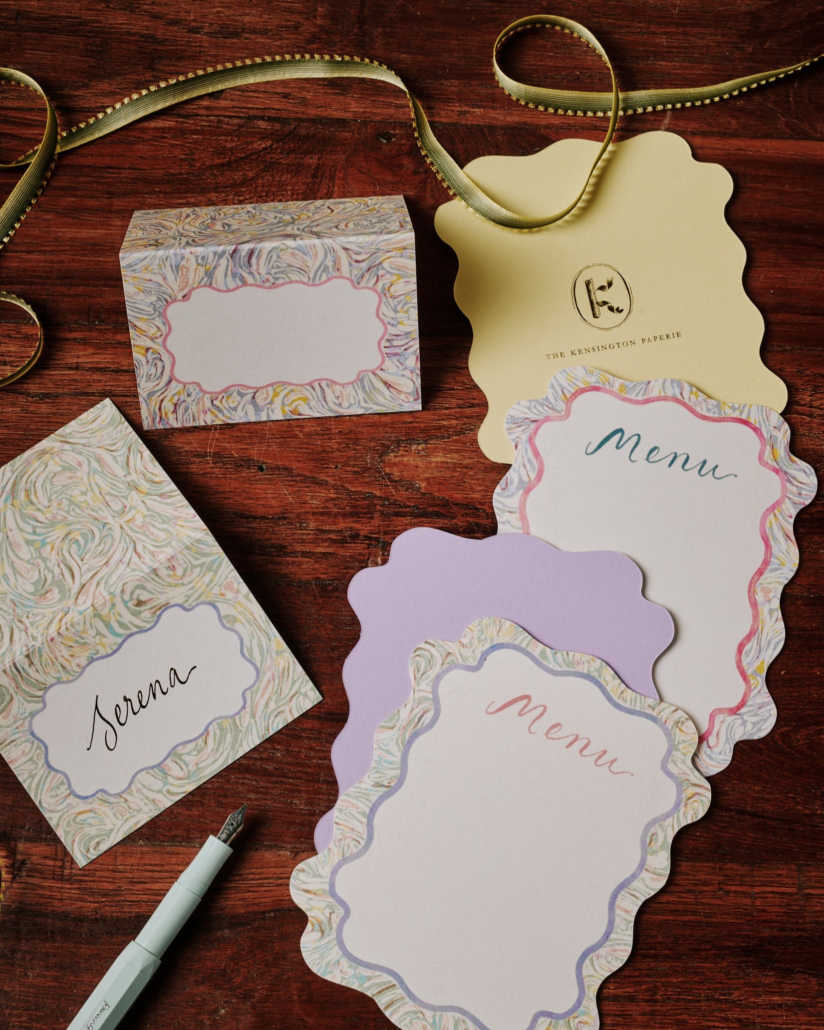 Menu & Place Card Set: Marble
