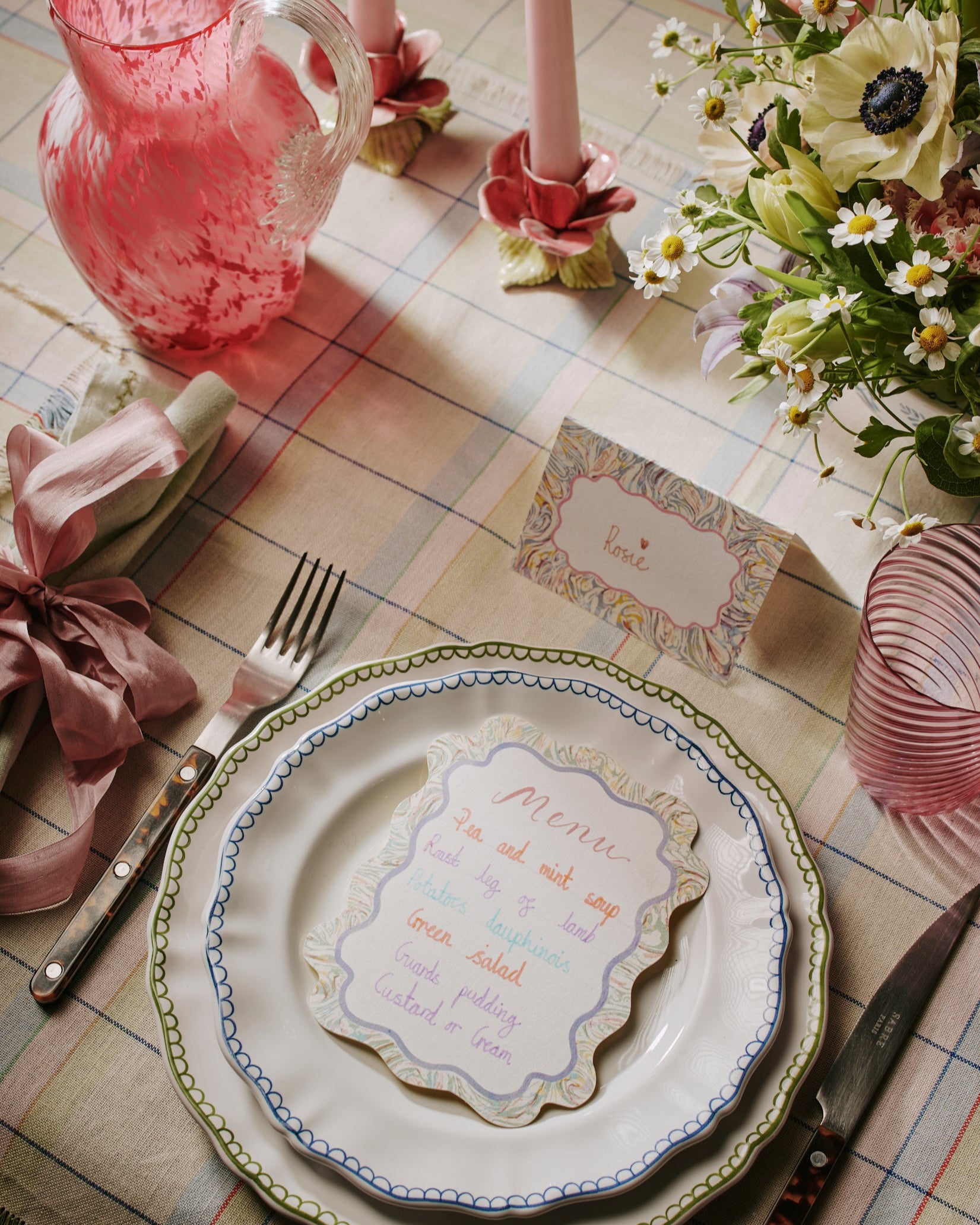 Menu & Place Card Set: Marble