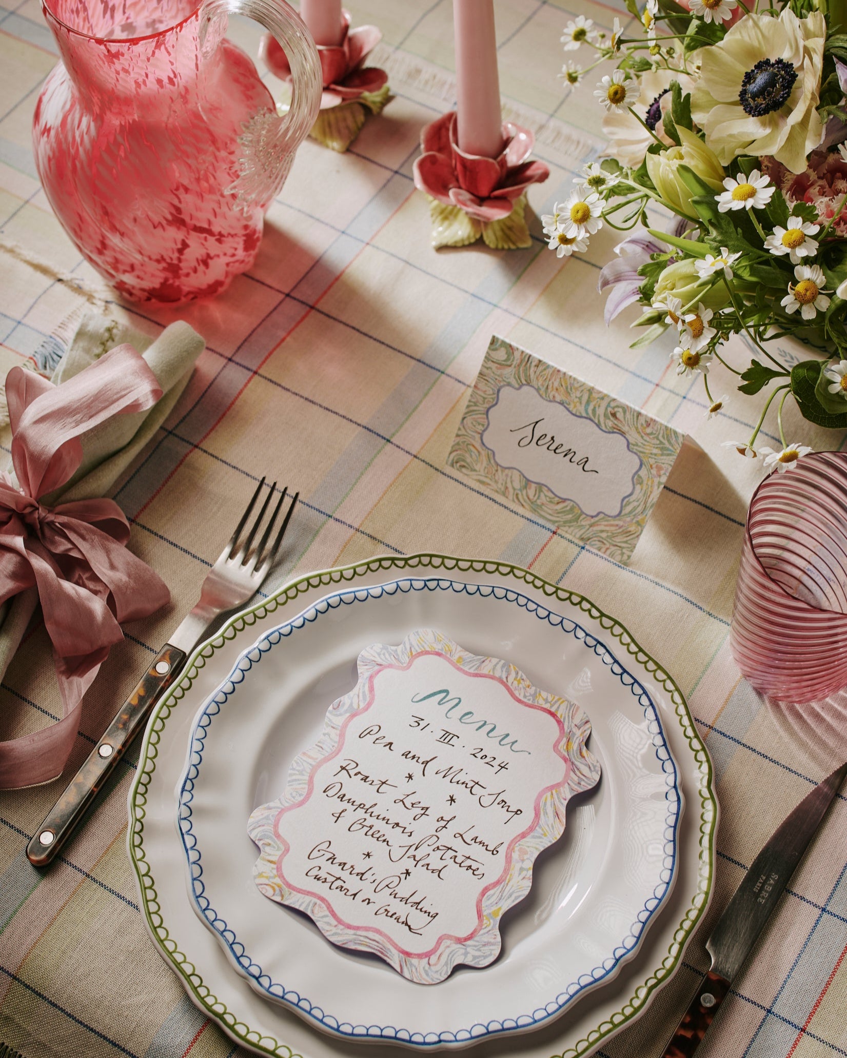 Menu & Place Card Set: Marble