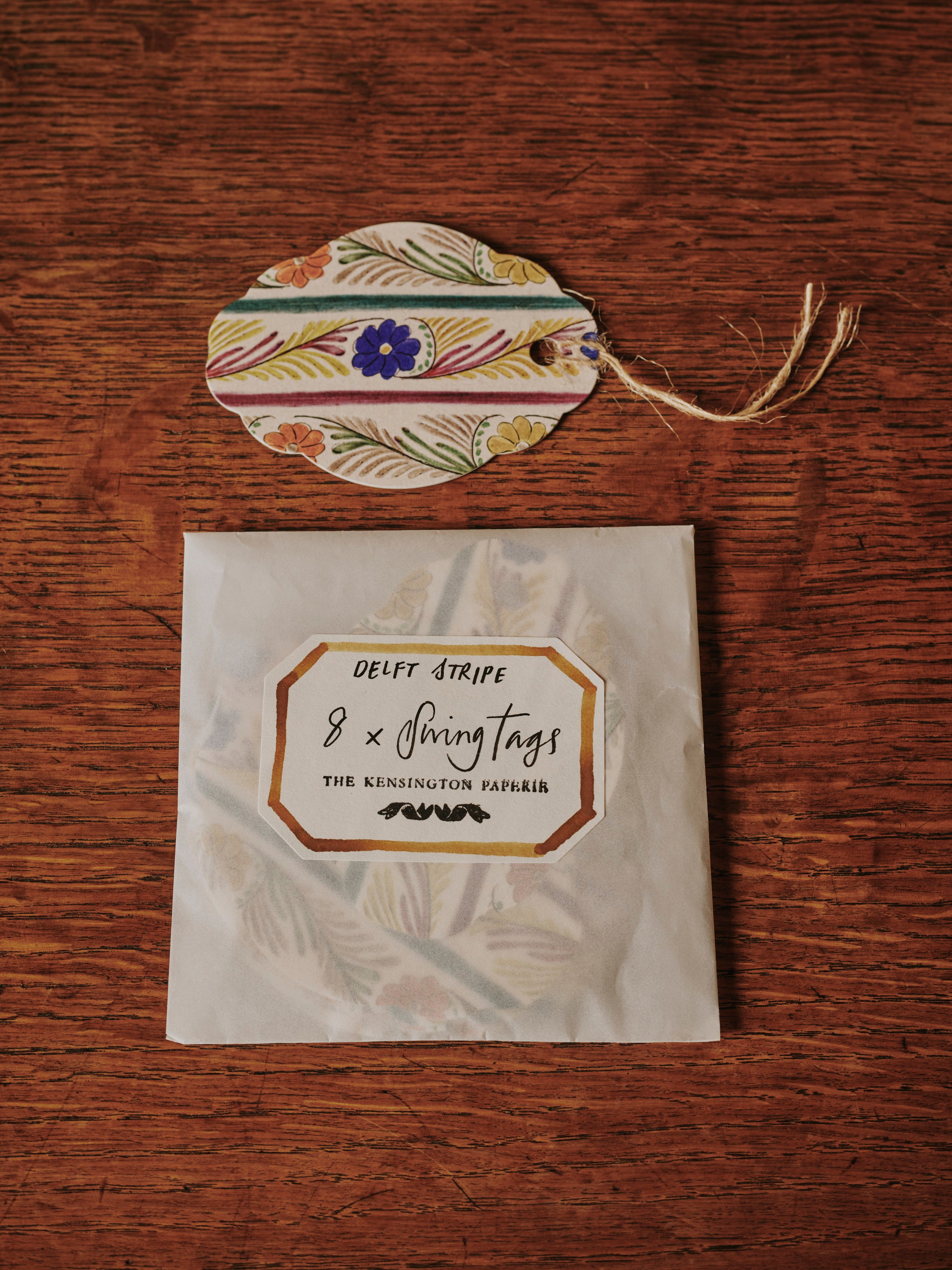 a shot of the Kensington Paperie swing tag product