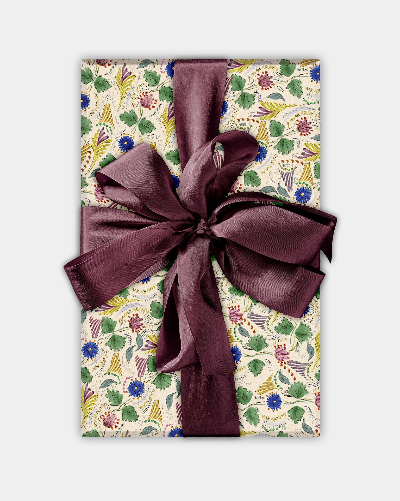 A shot of The Kensington Paperie delft cornflower wrapping paper product