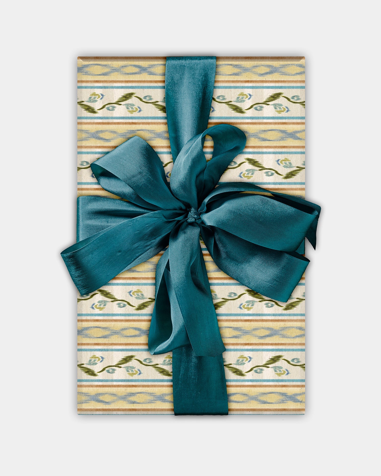 A shot of The Kensington Paperie cut out ikat azure wrapping paper
