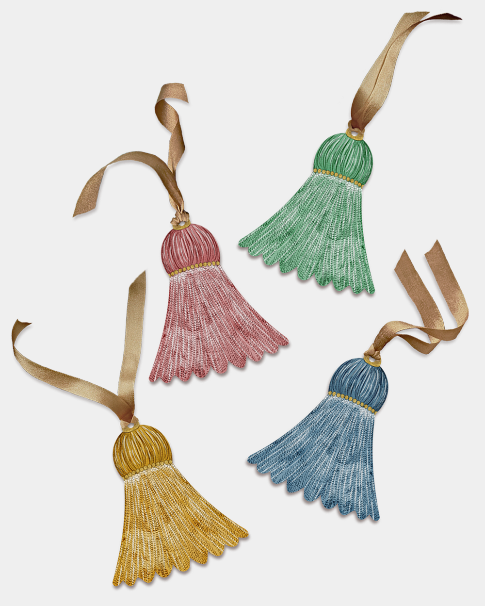 Set of 8 Tassel Gift Tags: Classic