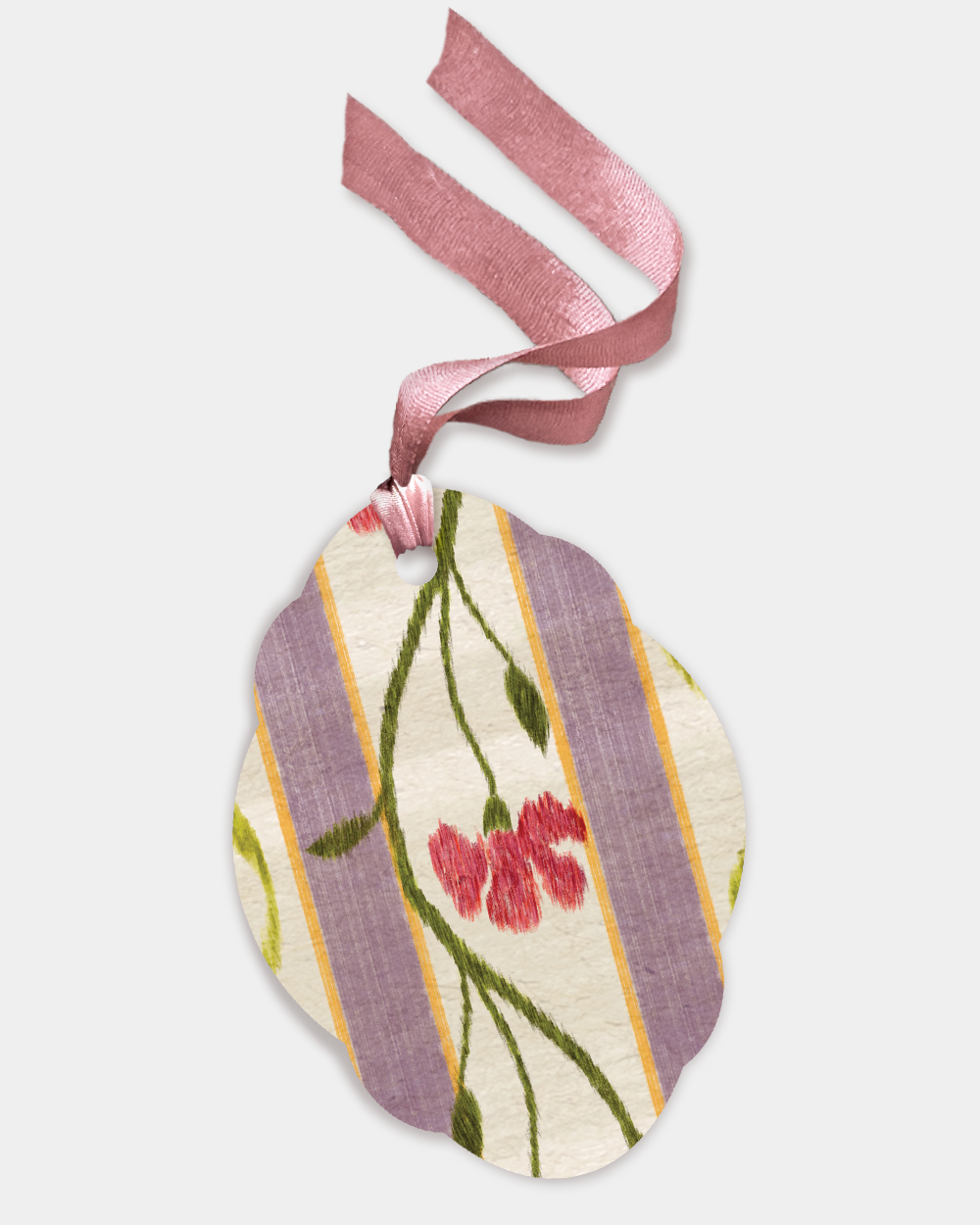Set of 4 Gift Tags: Ikat Rose
