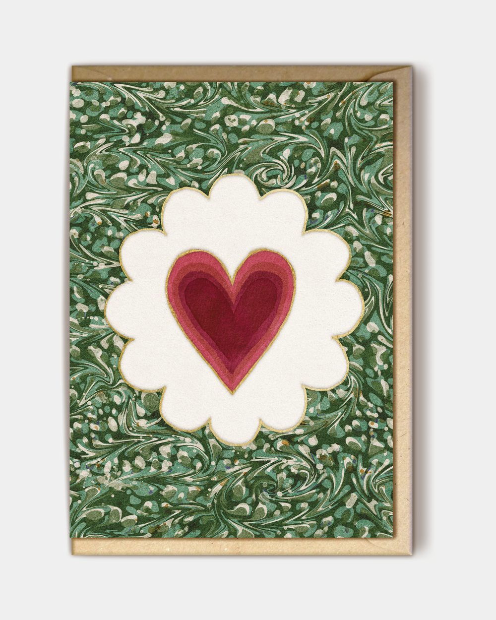 Marble Greetings Card: Heart