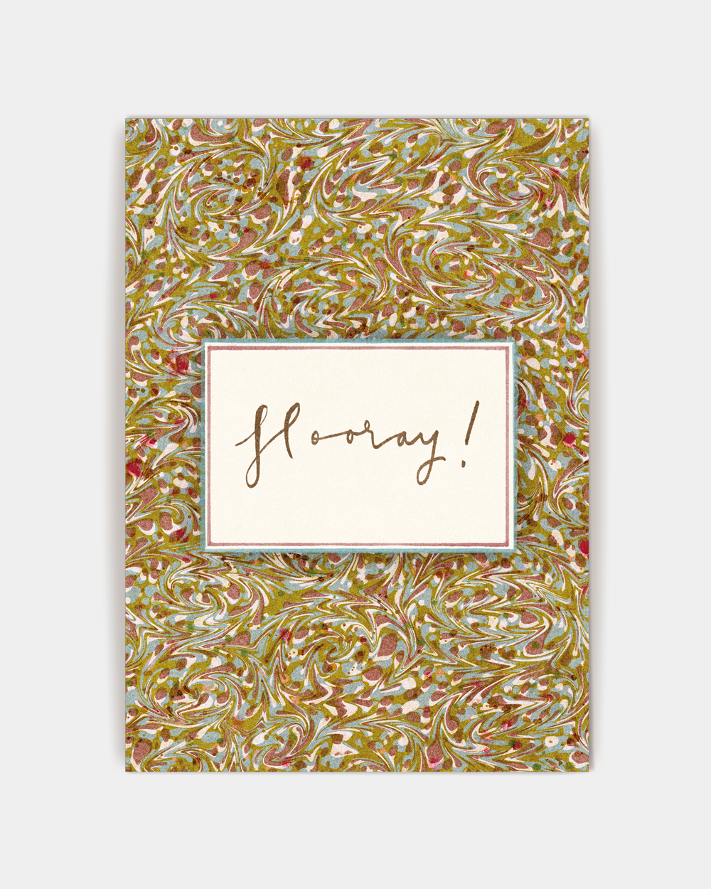 Marble Greetings Card: Hooray!