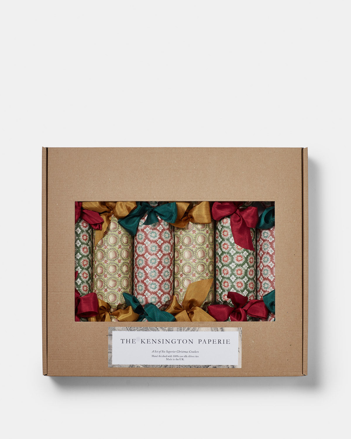 Set of Six Christmas Crackers: Block Print