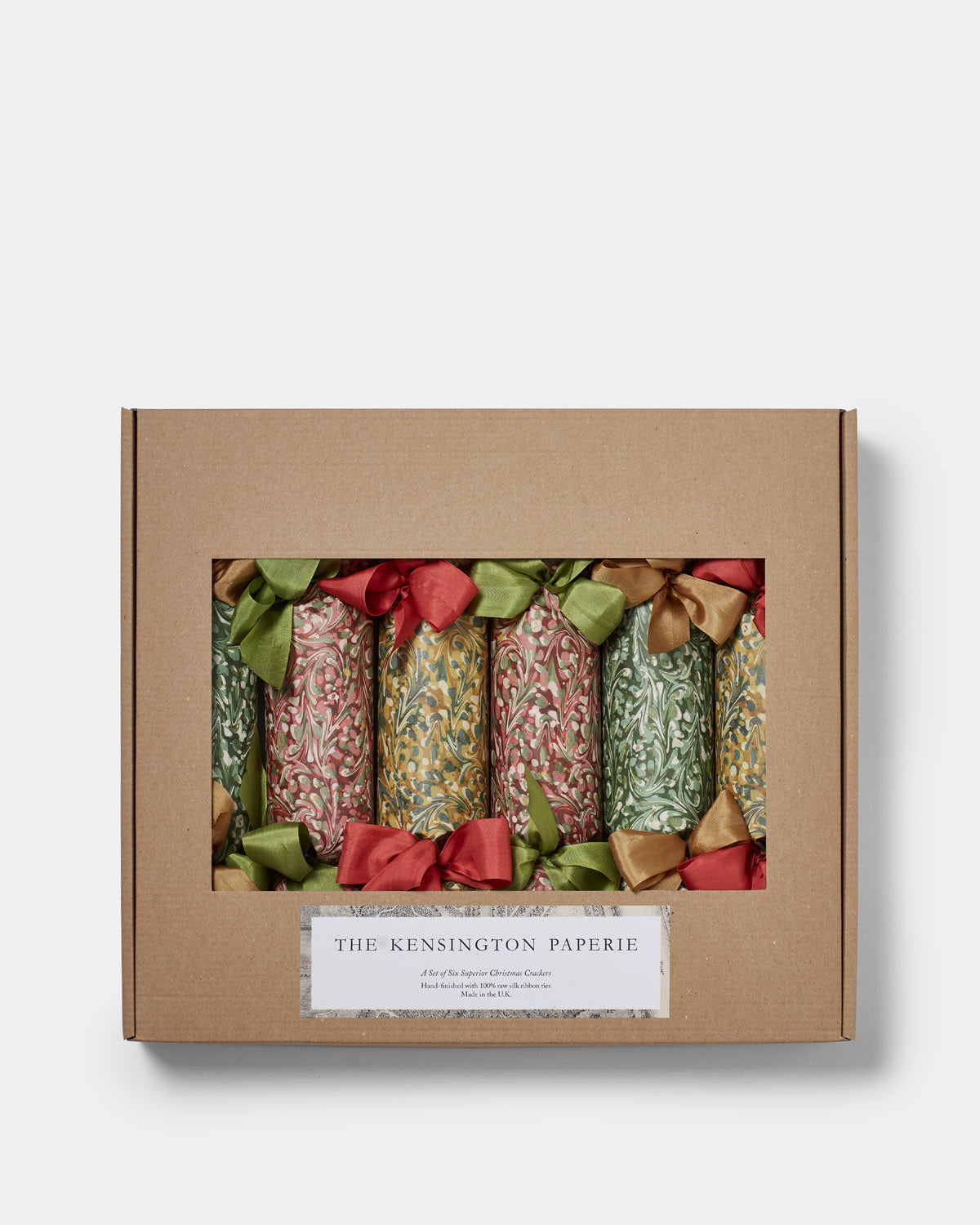 Set of Six Christmas Crackers: Marble