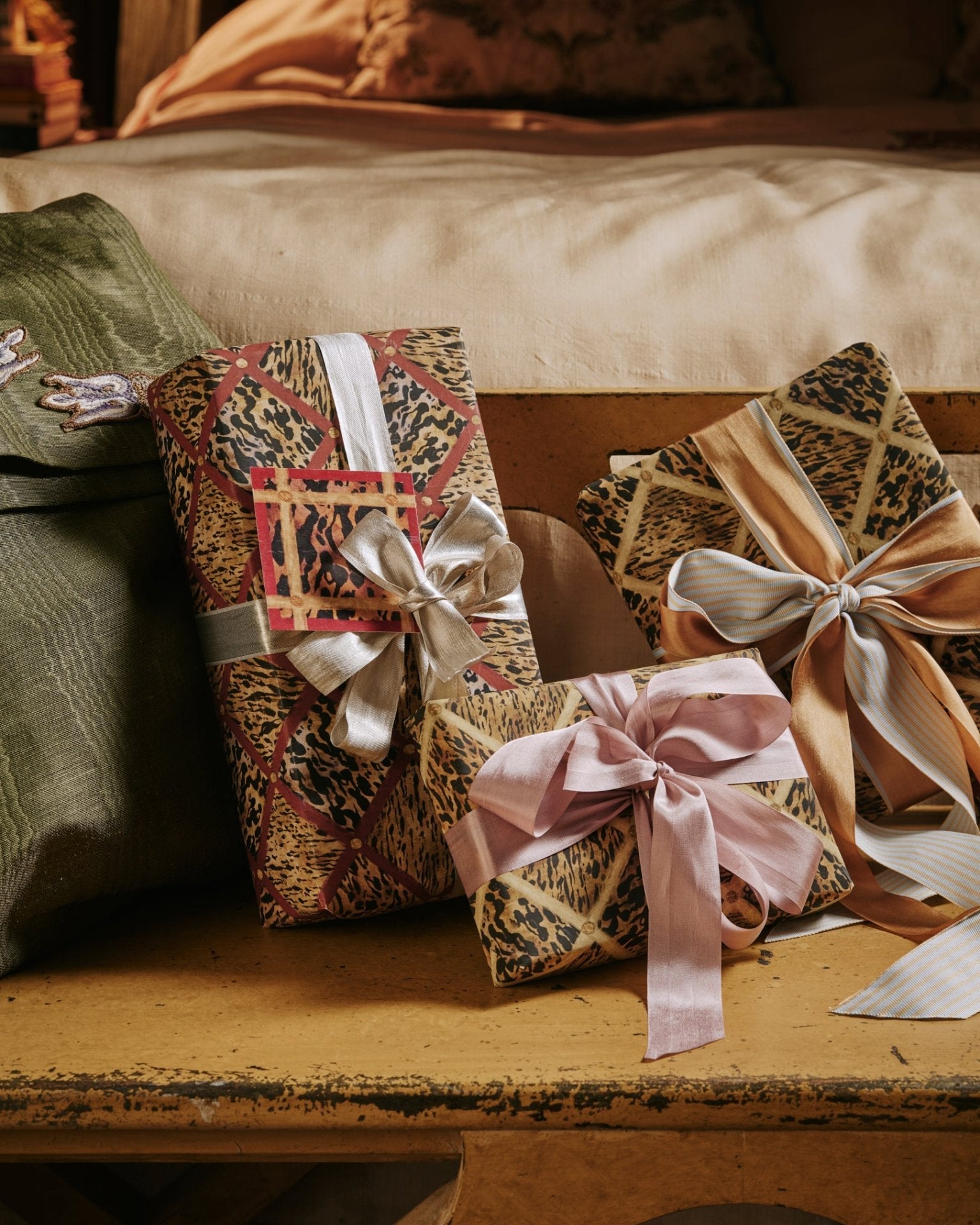 a group shot of The Kensington Paperie tortoise trellis wrapping paper product