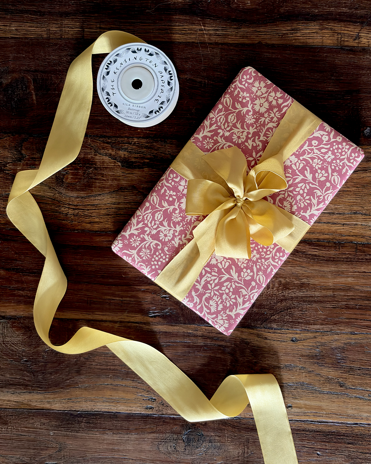 30m Roll of Silk Ribbon: Buttercup