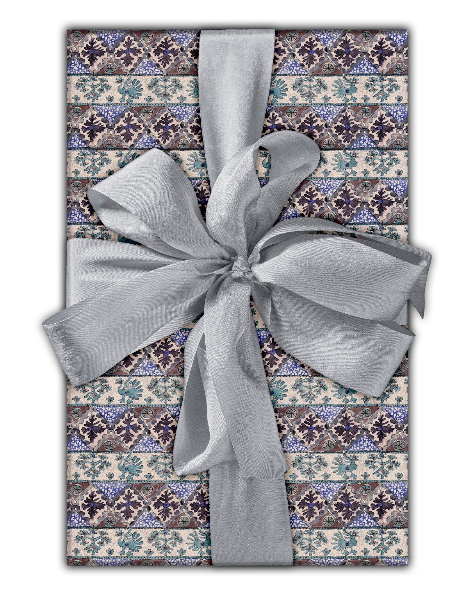 a shot of The Kensington Paperie dacha indigo wrapping paper product