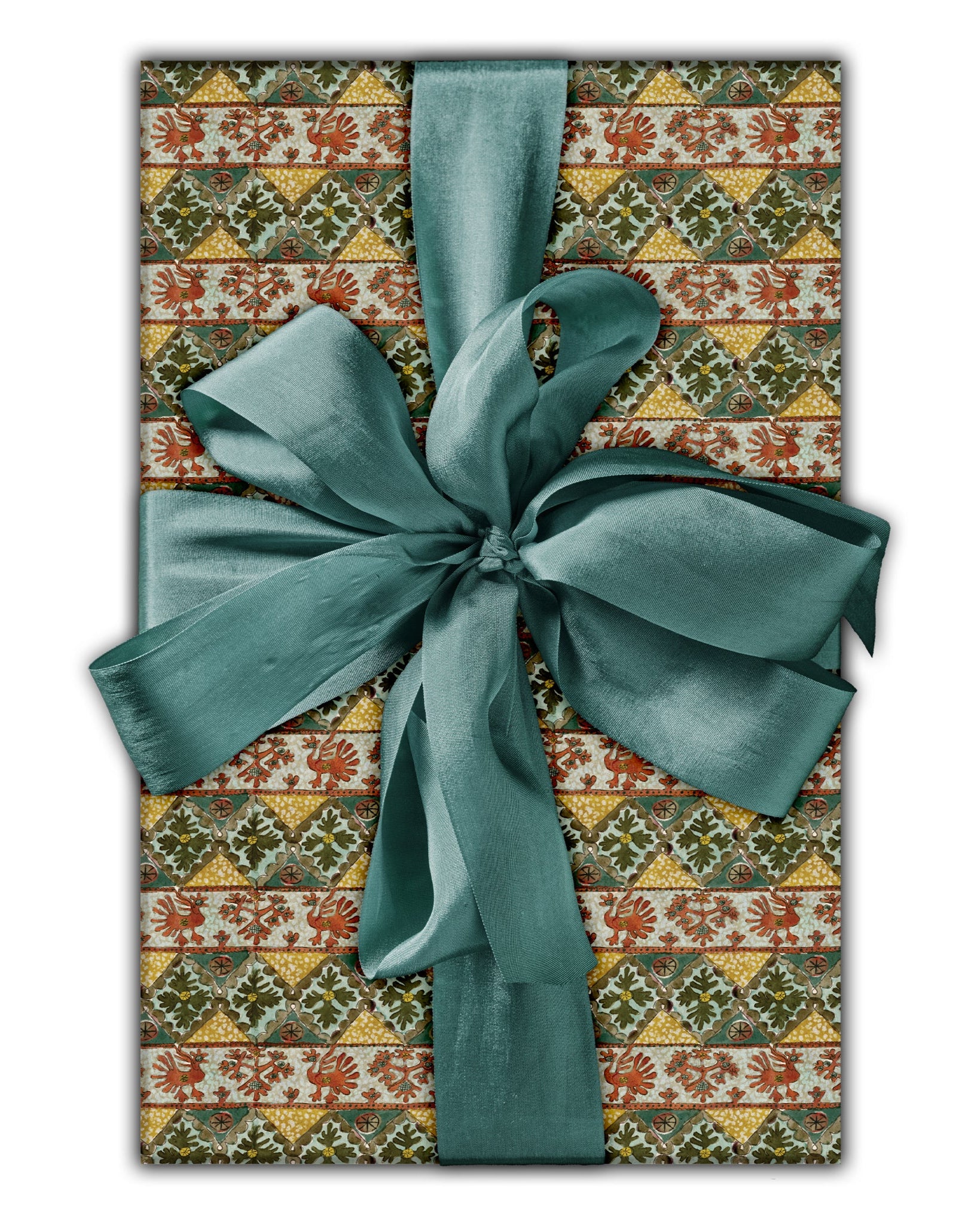 a shot of The Kensington Paperie dacha stripe rust wrapping paper product