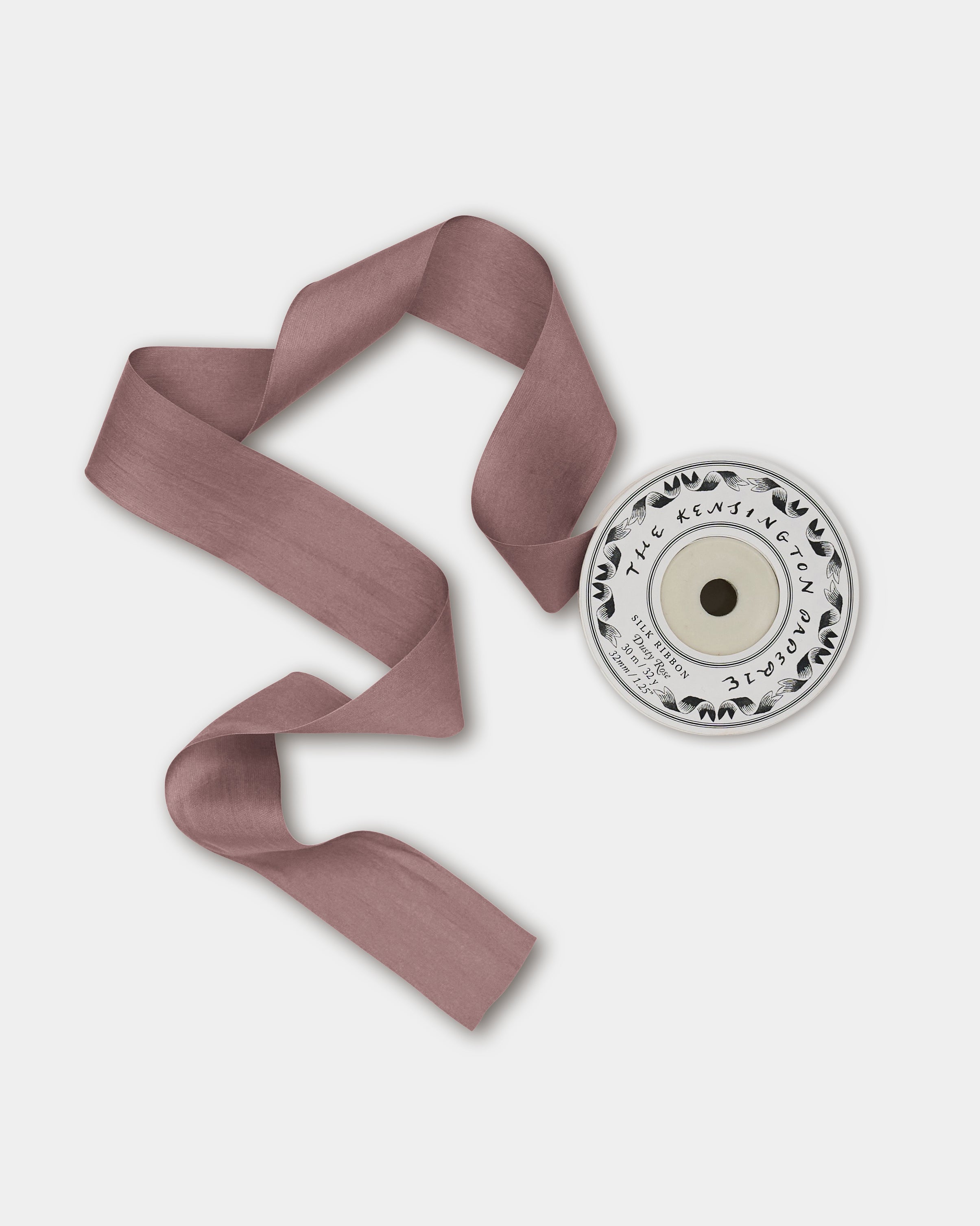 30m Roll of Silk Ribbon: Dusty Rose