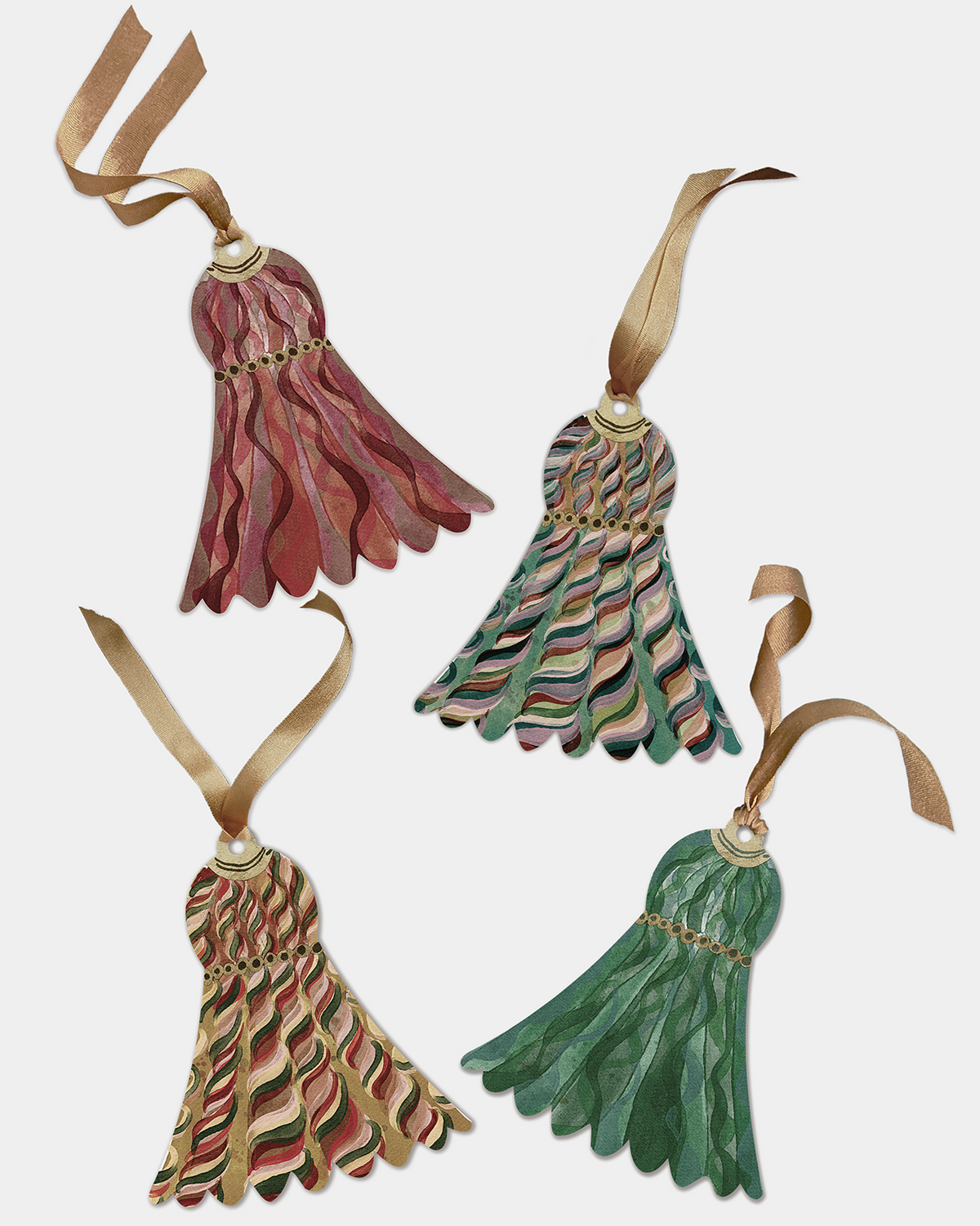Set of 8 Tassel Gift Tags: Jewel