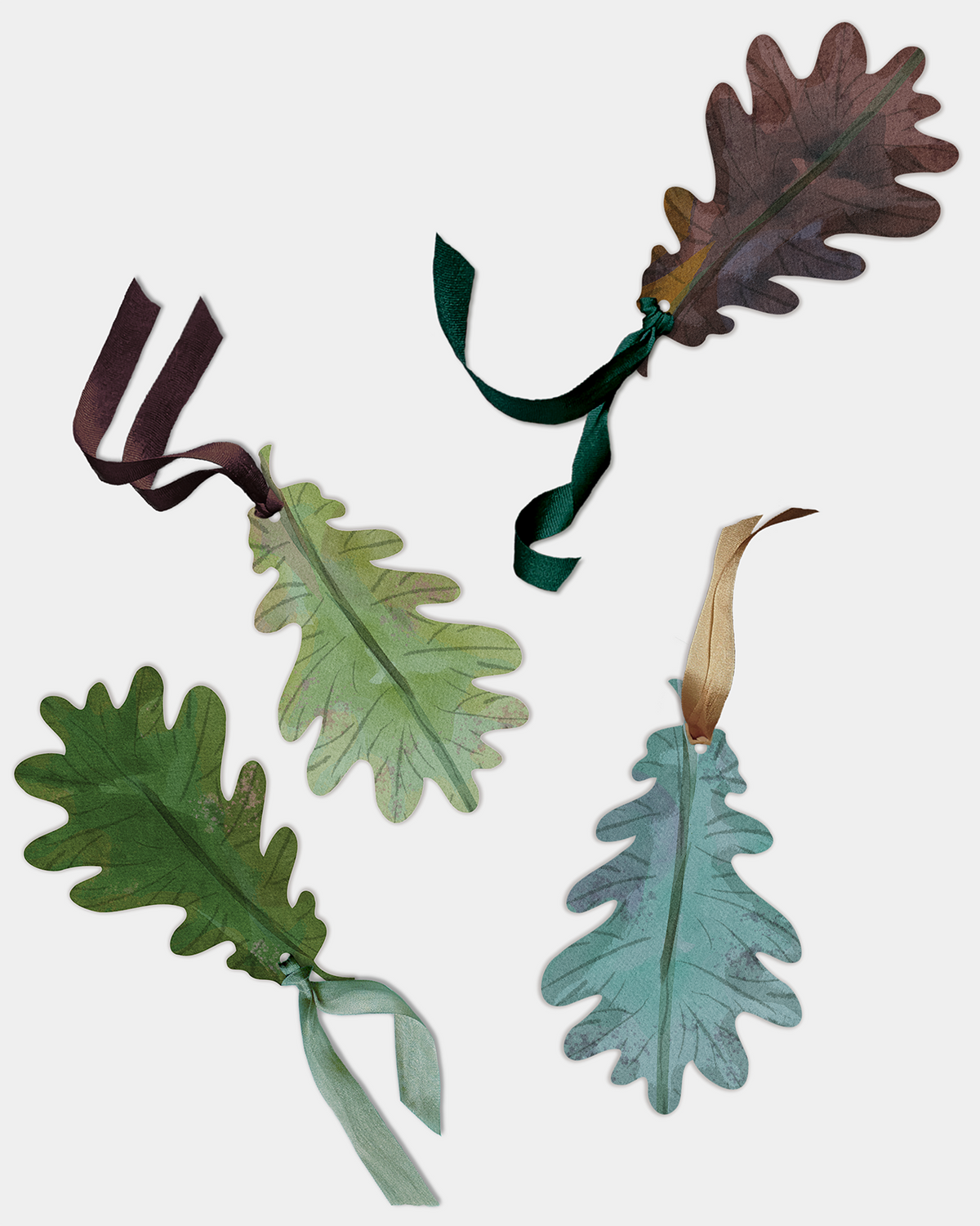 Set of 8 Gift Tags: Forest Leaves