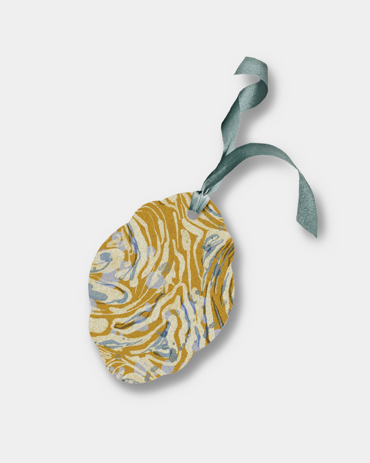 Set of 4 Gift Tags: Marble Mustard