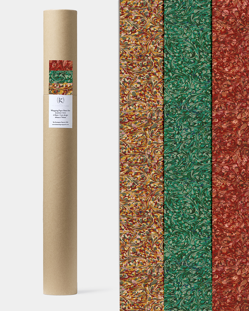 Wrapping Paper Sheet Set: Marble Trio