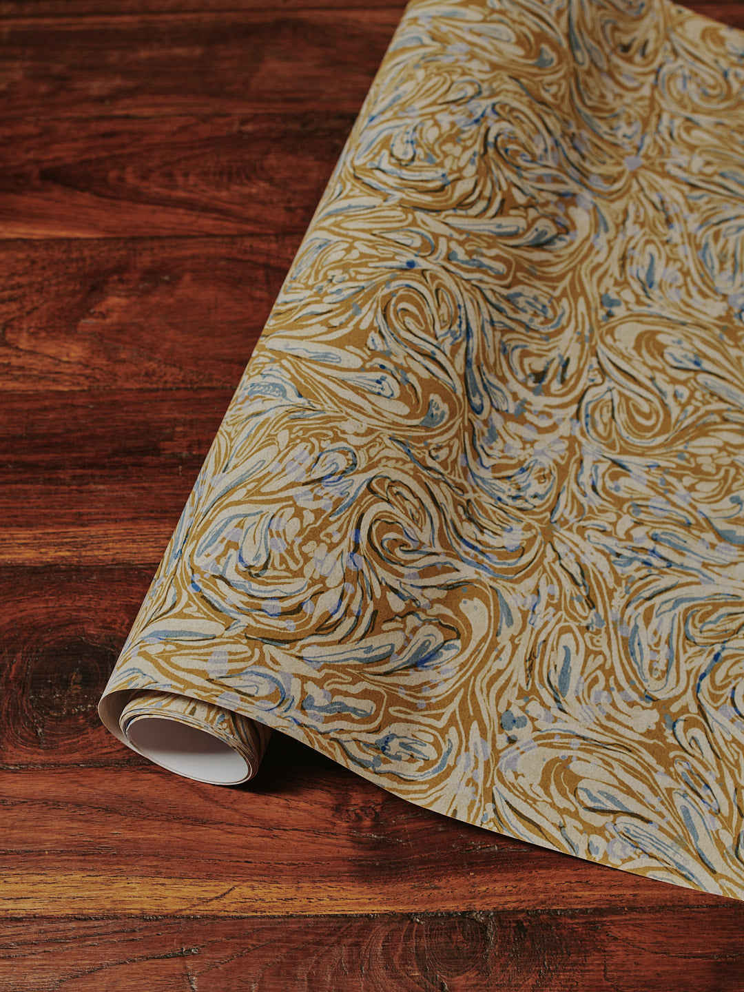 Gift Wrap Roll - Mustard Marble