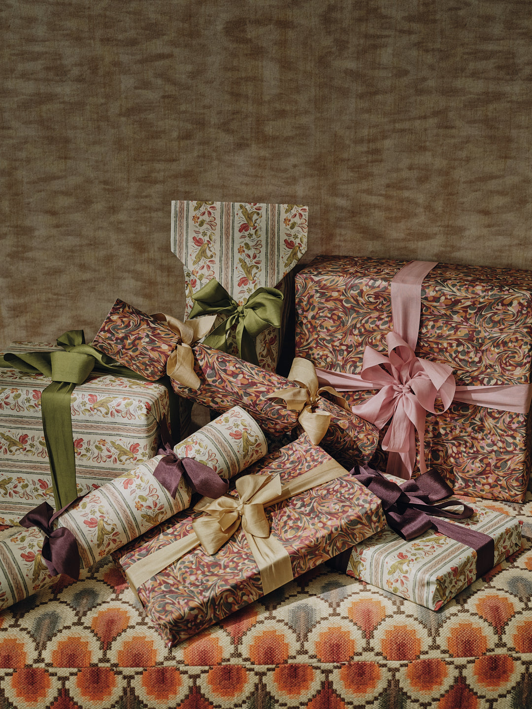 Wrapping Paper Sheet Set: Marble Carnival / Hudson Nutmeg