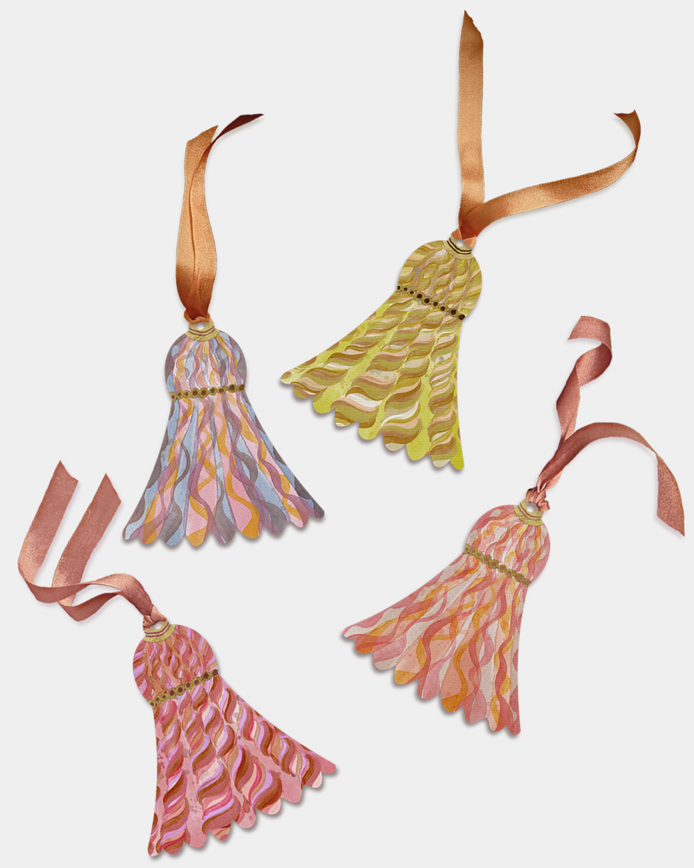 Set of 8 Tassel Gift Tags: Floribunda