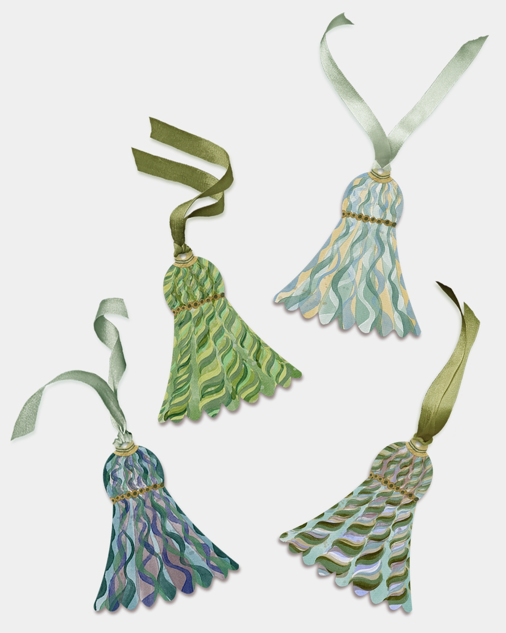 Set of 8 Tassel Gift Tags: Giverny