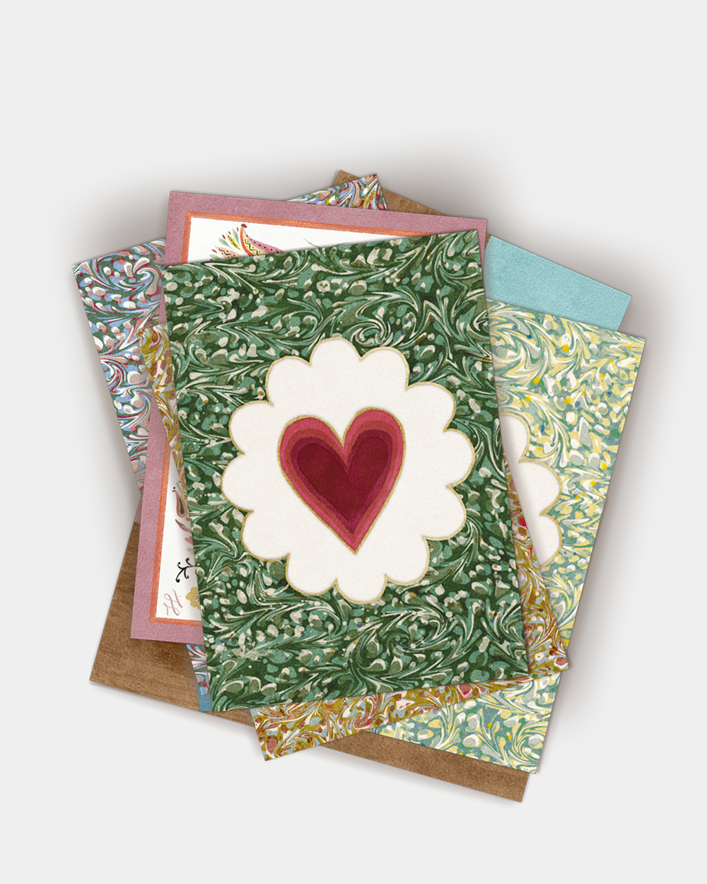 Marble Greetings Card: Heart