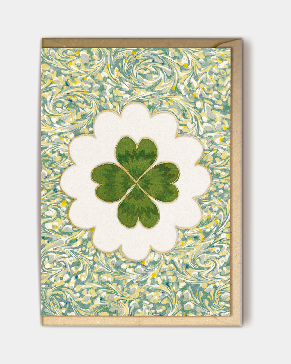 Marble Greetings Card: Clover