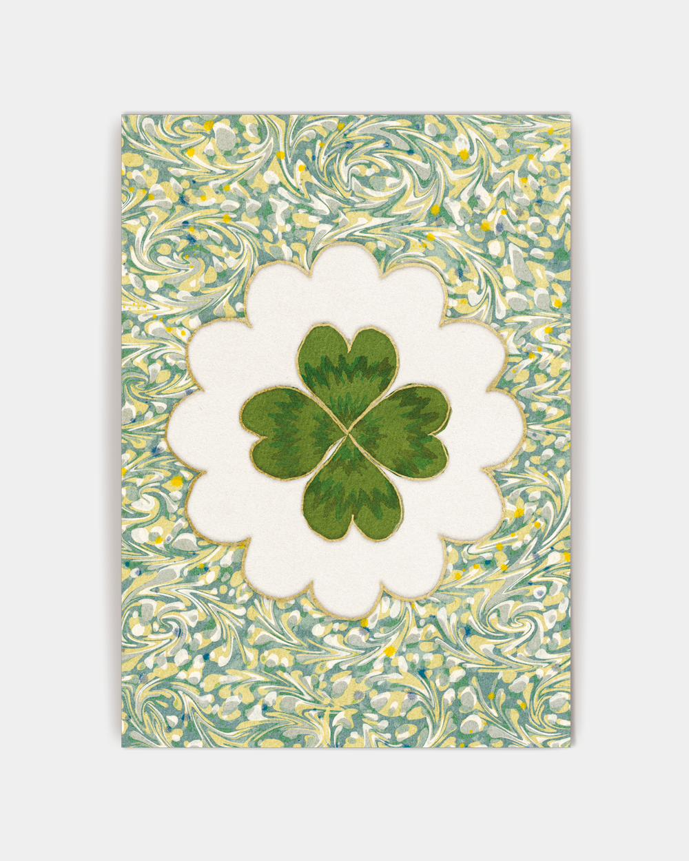 Marble Greetings Card: Clover