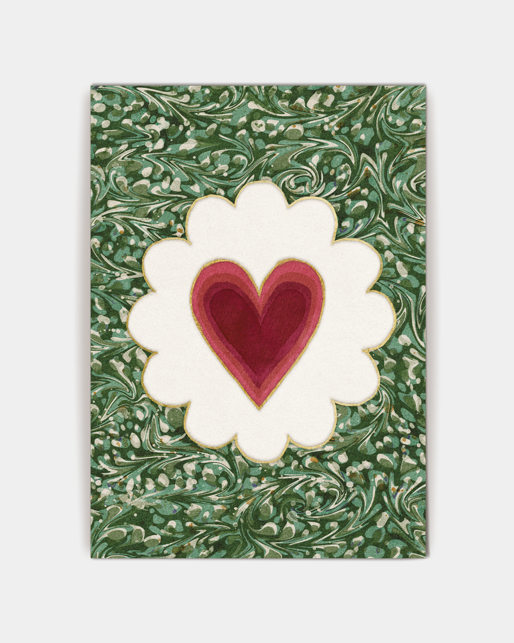 Marble Greetings Card: Heart