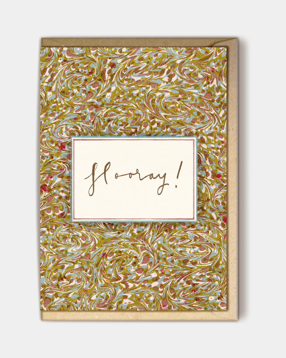 Marble Greetings Card: Hooray!