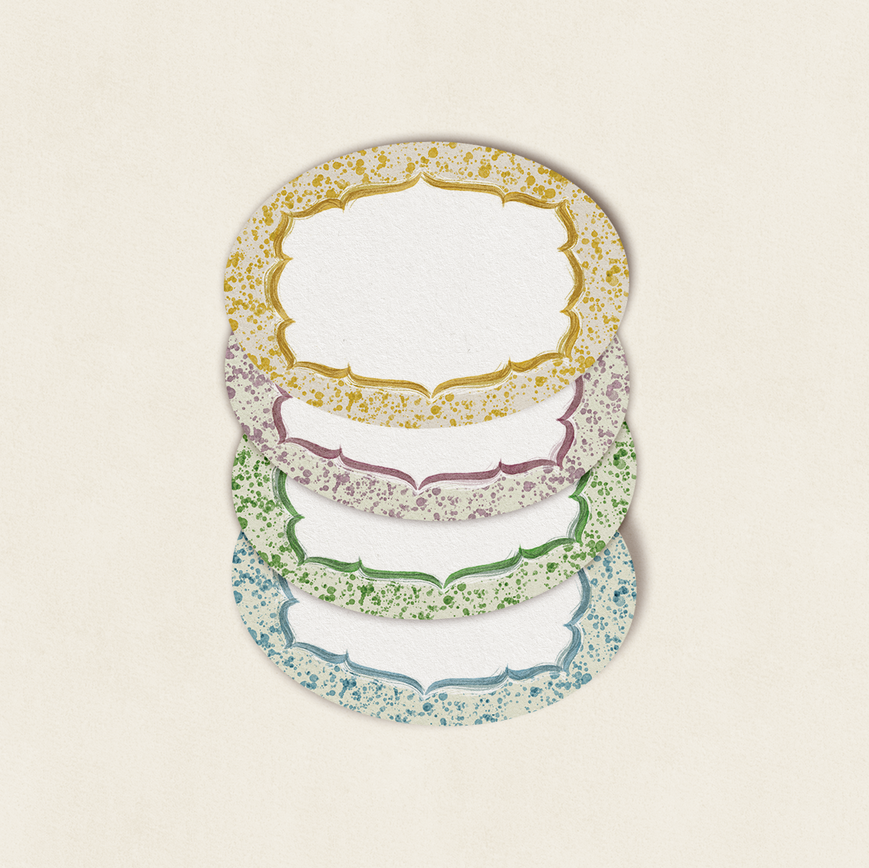 Set of 12 Stickers: Splatterware