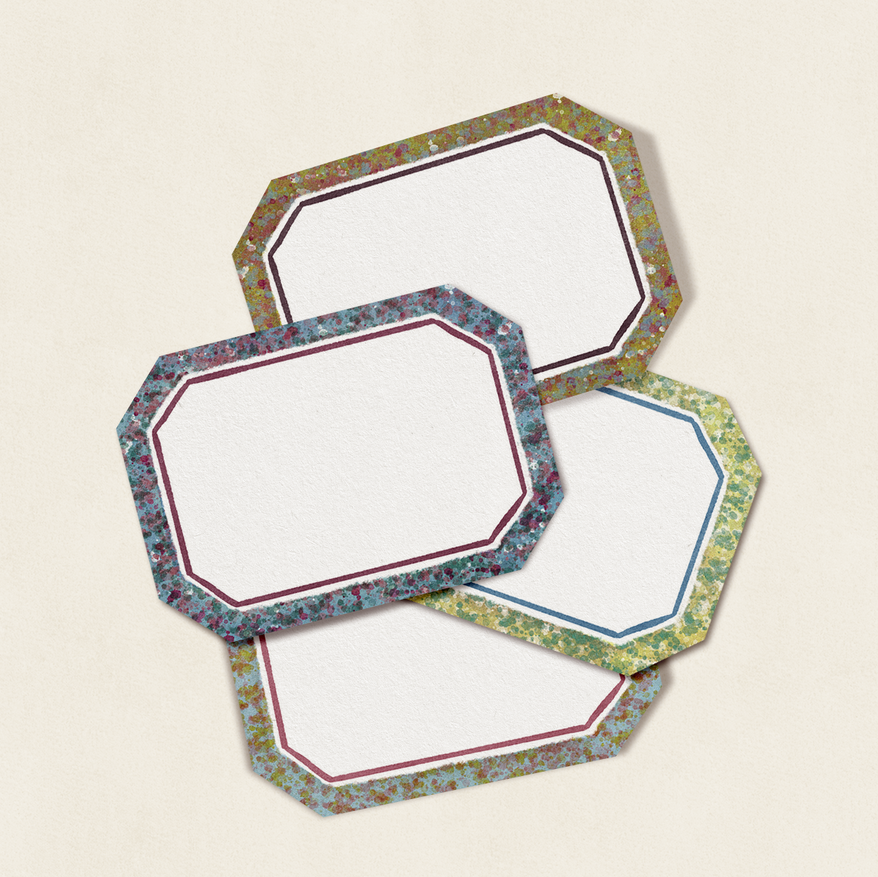 Set of 12 Stickers: Spongeware