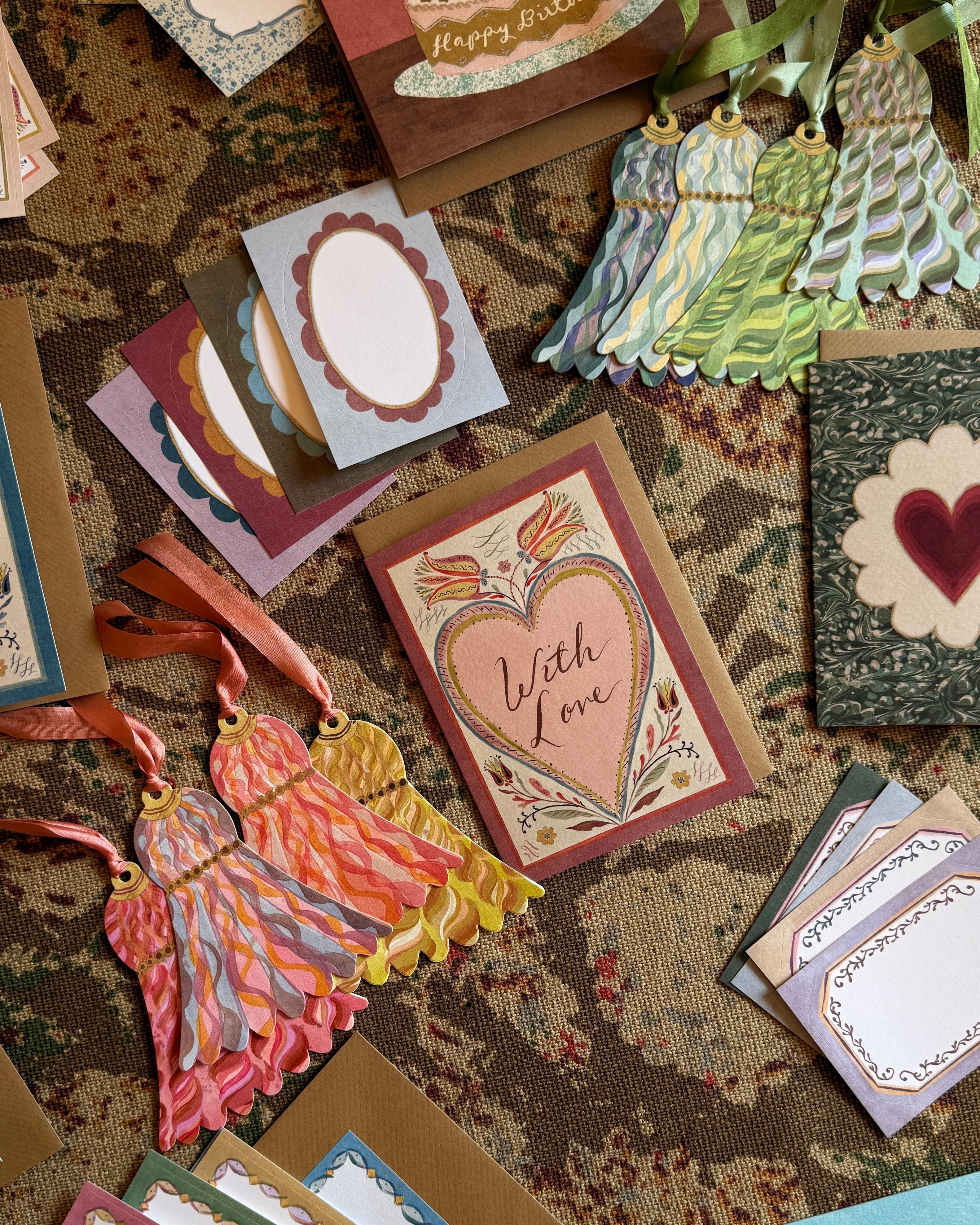 Set of 8 Tassel Gift Tags: Floribunda