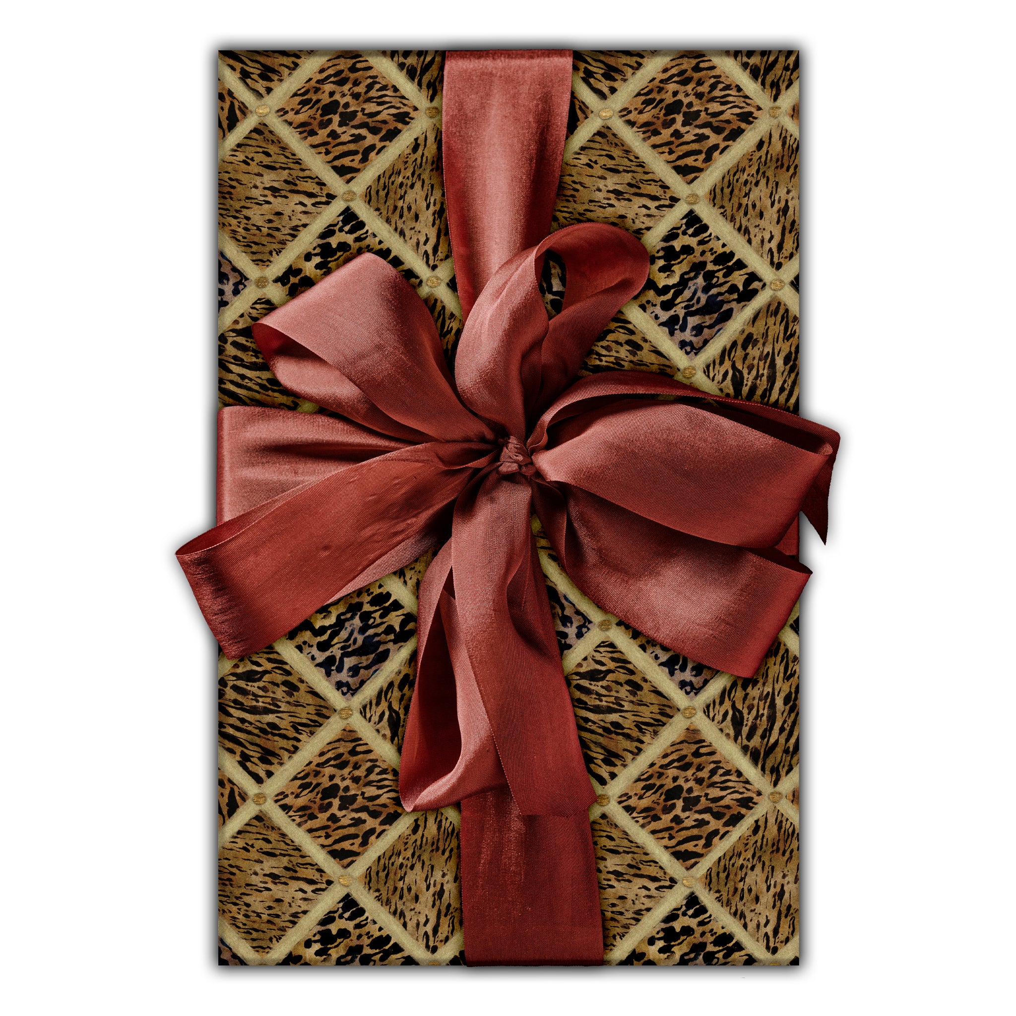 a shot of The Kensington Paperie tortoise trellis gold wrapping paper product